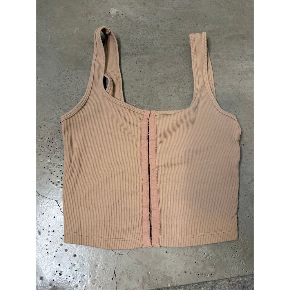 Abercrombie & Fitch Ribbed Front Clasp Tank Top